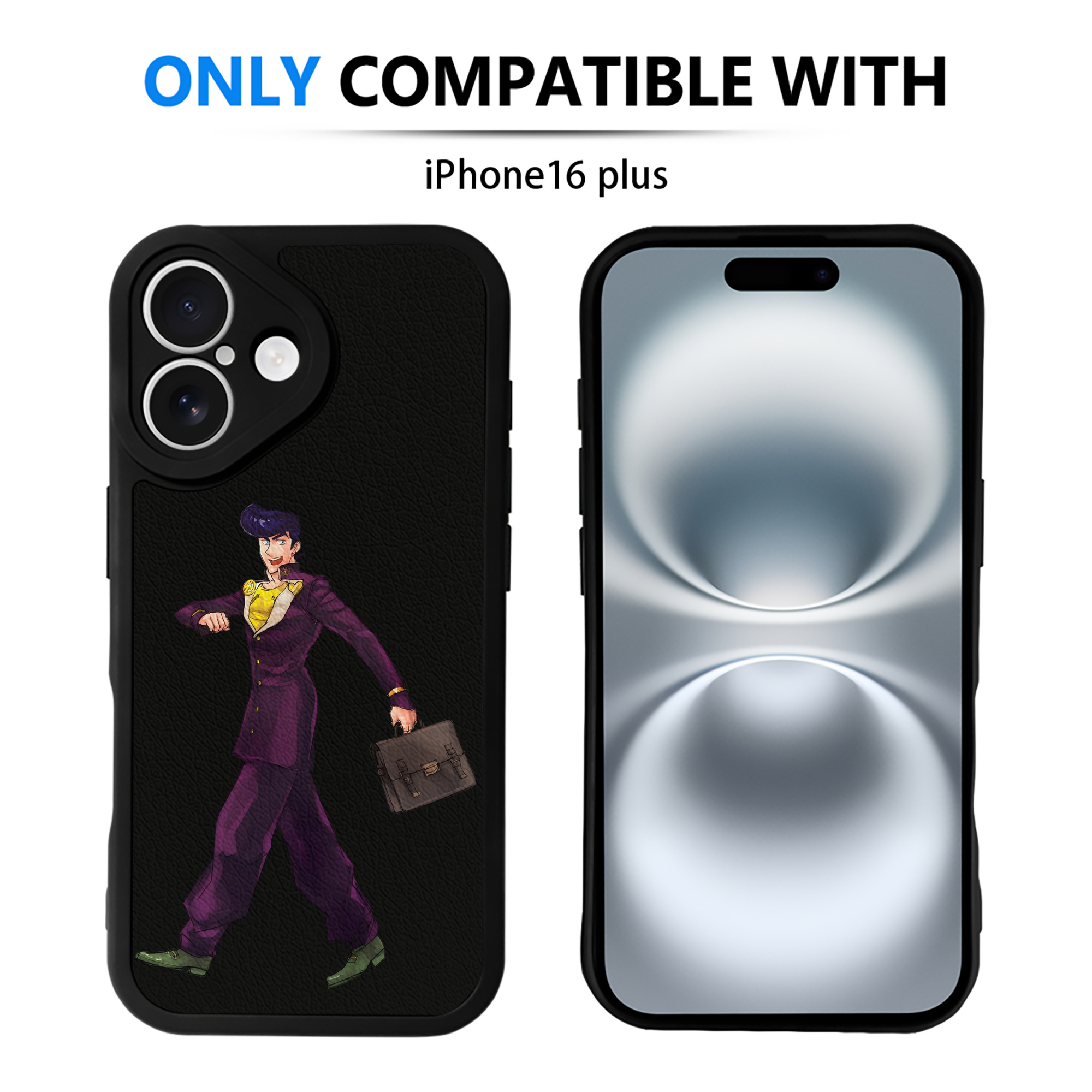 （画像用） ジョジョの奇妙な冒険 ひがしかた じょうすけ JoJo's Bizarre Adventure Higashikata Josuke 【iPhone 16シリーズ対応】シリコンスマホケース（レザー調） 材質：シリコン